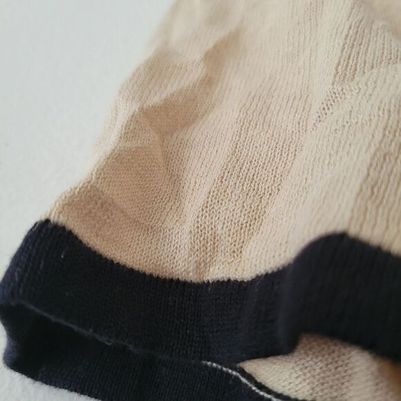 Outback Red Linen Blend Tie Back Tee Beige Black Short Sleeve M Knit - Picture 7 of 7